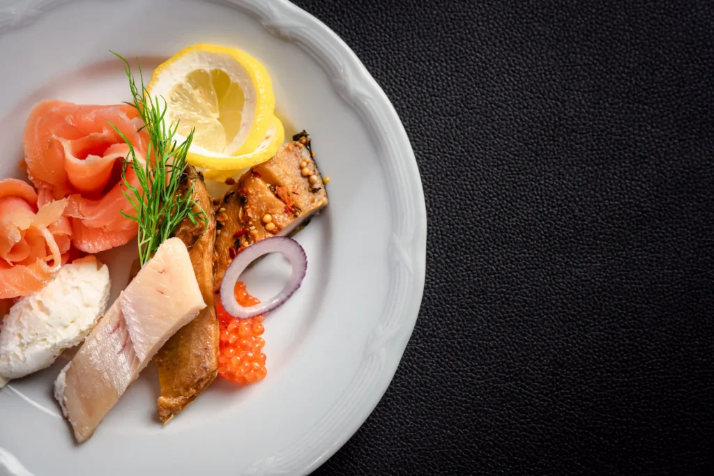 Köstlicher Räucherfisch beim Frühstück im Hotel Alpenland in St. Johann im Pongau