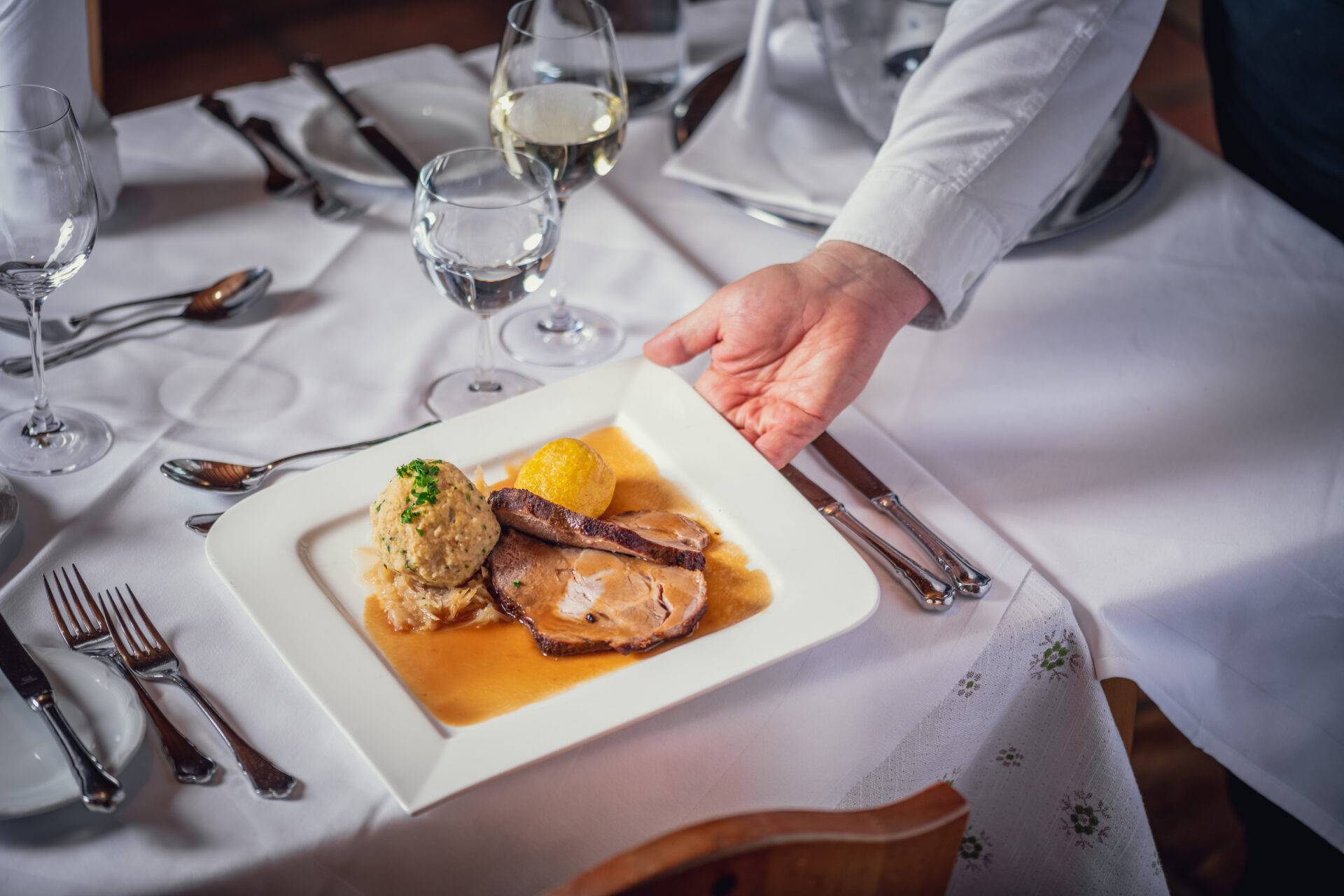 Mittagessen während einer Tagung im Hotel Alpenland im Salzburger Land